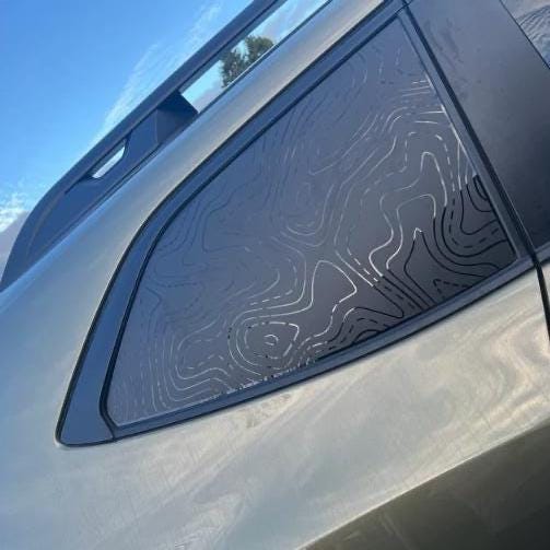 Topographic Map Quarter Window Decal Compatible with Subaru Ascent 2019–2027