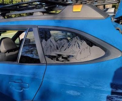 Fishing Mountain Quarter Window Decal – Compatible with Subaru Outback (2010–2027)