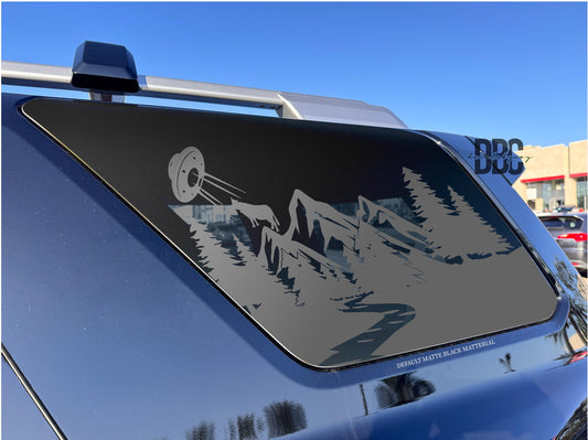 UFO Cow Mountain Quarter Window Decal Compatible with Toyota 4Runner 2025–2026