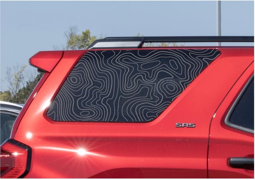 Topographic Map Quarter Window Decal – Compatible with Toyota 4Runner (2010–2027)