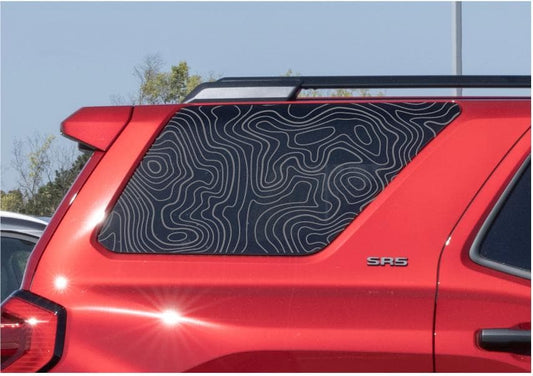 Topographic Map Quarter Window Decal – Compatible with Toyota 4Runner (2010–2027)