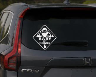 Baby On Board Car Window Safety Decal Baby Bigfoot