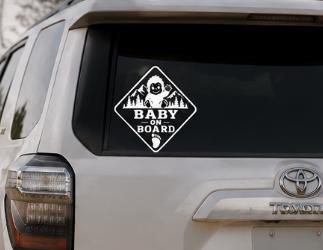 Baby On Board Car Window Safety Decal Baby Bigfoot