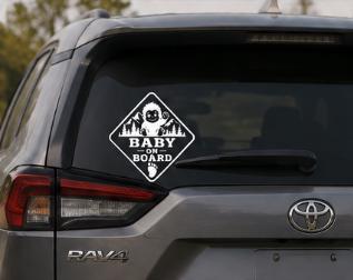 Baby On Board Car Window Safety Decal Baby Bigfoot