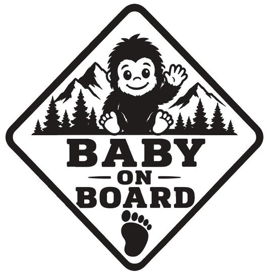 Baby On Board Car Window Safety Decal Baby Bigfoot