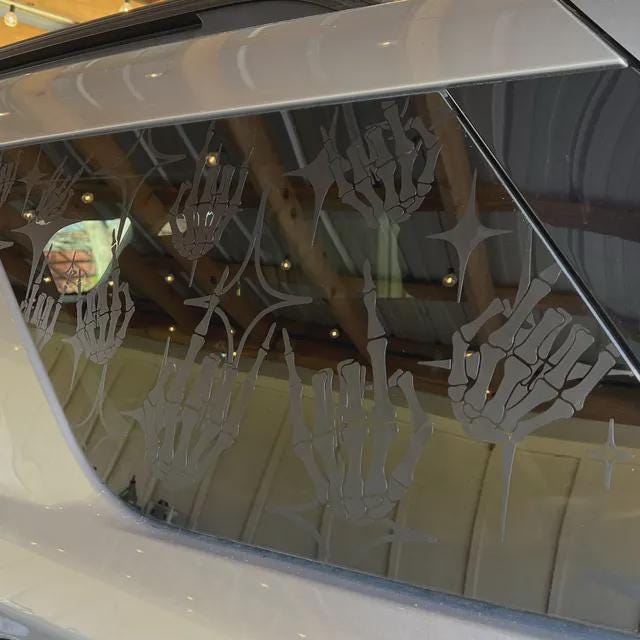 Skeleton Peace Quarter Window Decal – Compatible with Ford Explorer (2011–2026)