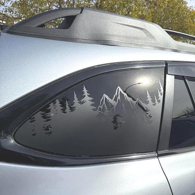 Mountain Trees Quarter Window Decal – Compatible with Subaru Outback (2010–2027)