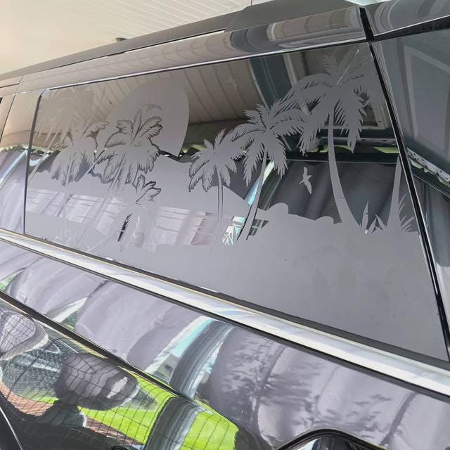 Tropical Beach Quarter Window Decal – Compatible with Ford Expedition (2018–2024)