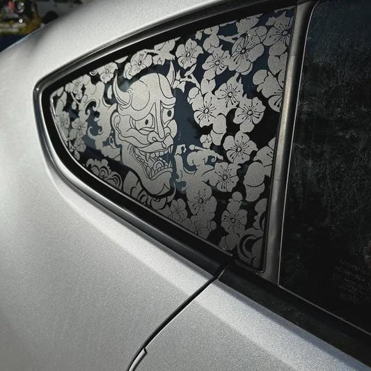 Hannya Mask Quarter Window Decal – Compatible with Toyota GR86 (2022–2026)