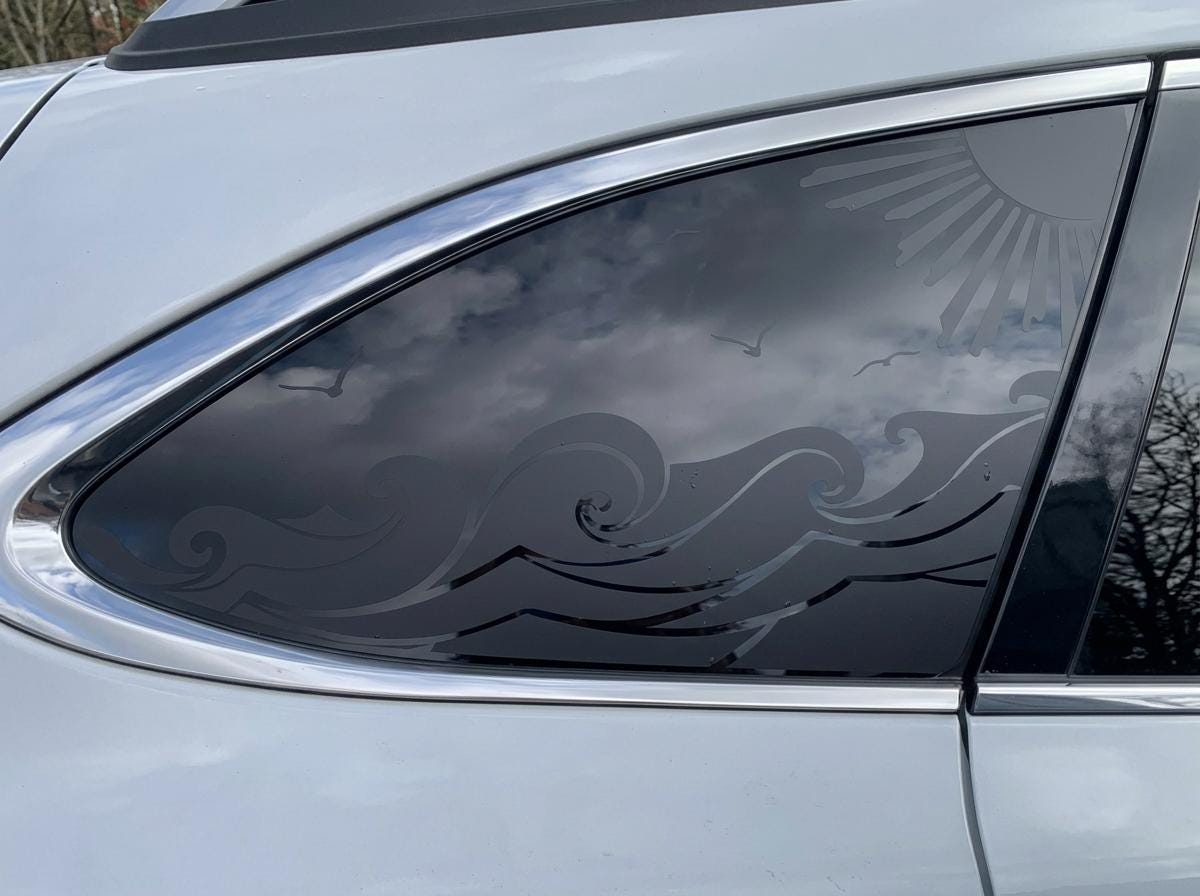 Ocean Wave Quarter Window Decal – Compatible with Subaru Outback (2010–2027)