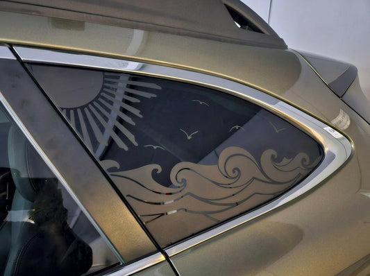 Ocean Wave Quarter Window Decal – Compatible with Subaru Outback (2010–2027)