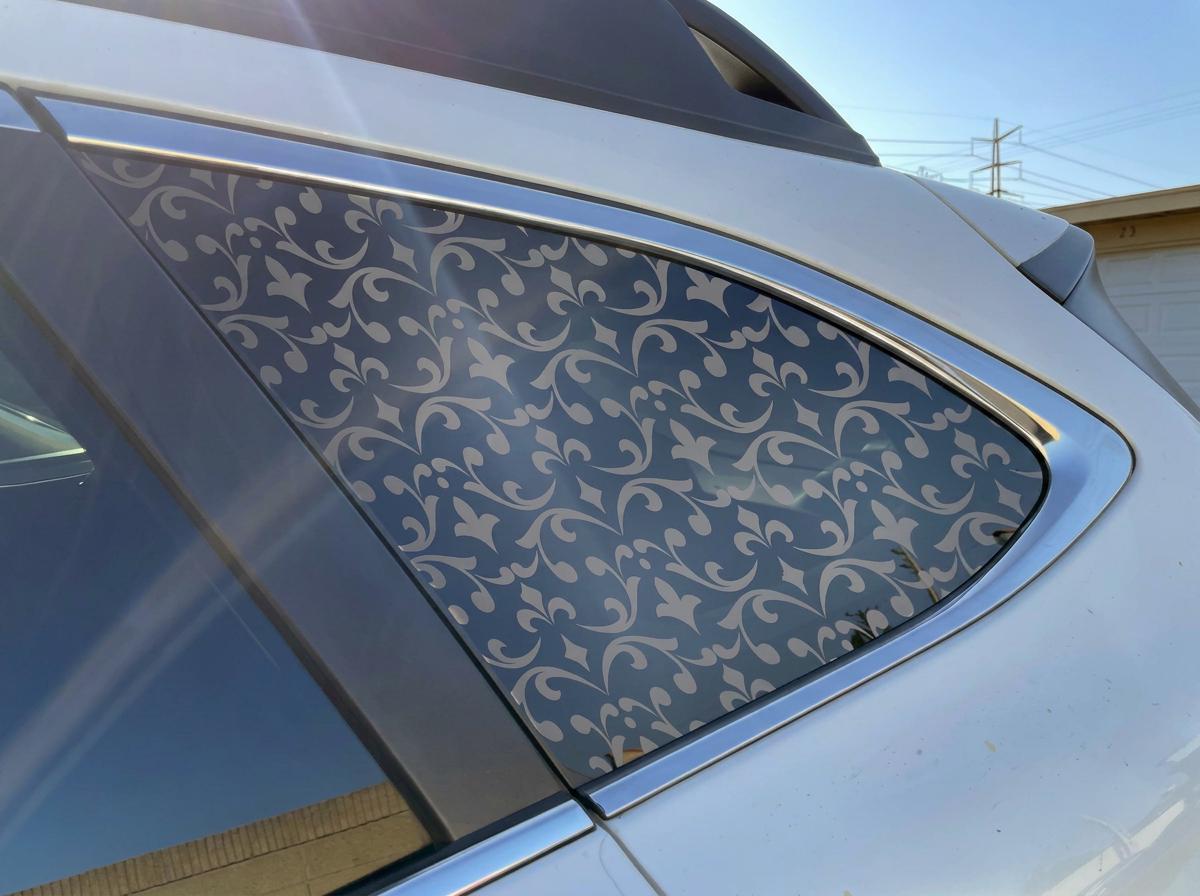 Elegant Floral Scroll Quarter Window Decal – Compatible with Subaru Outback (2010–2027)