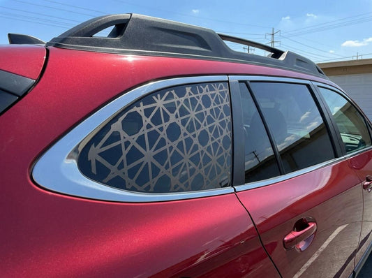 Spider Web Geometric Quarter Window Decal – Compatible with Subaru Outback (2010–2027)