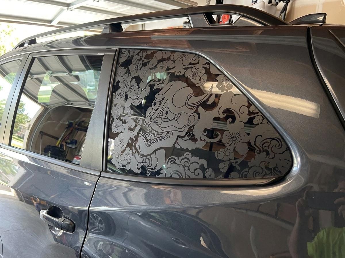 Oni Demon Quarter Window Decal – Compatible with Subaru Forester (2009–2027)