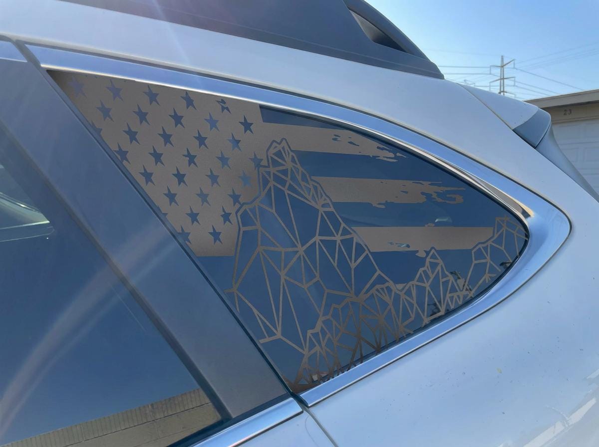 American Flag Triangles Quarter Window Decal Compatible with Subaru Outback 2010–2027