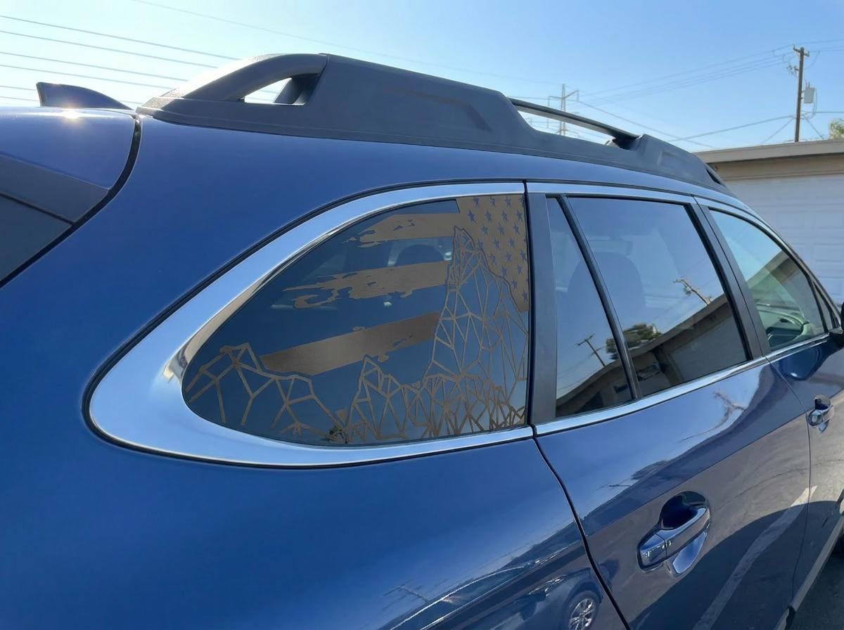 American Flag Triangles Quarter Window Decal Compatible with Subaru Outback 2010–2027