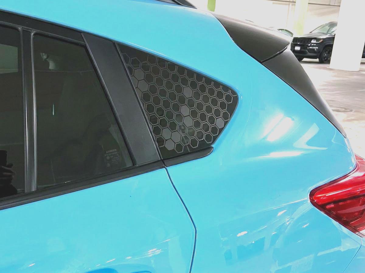 Honeycomb Quarter Window Decal – Compatible with Subaru Crosstrek (2012–2027)