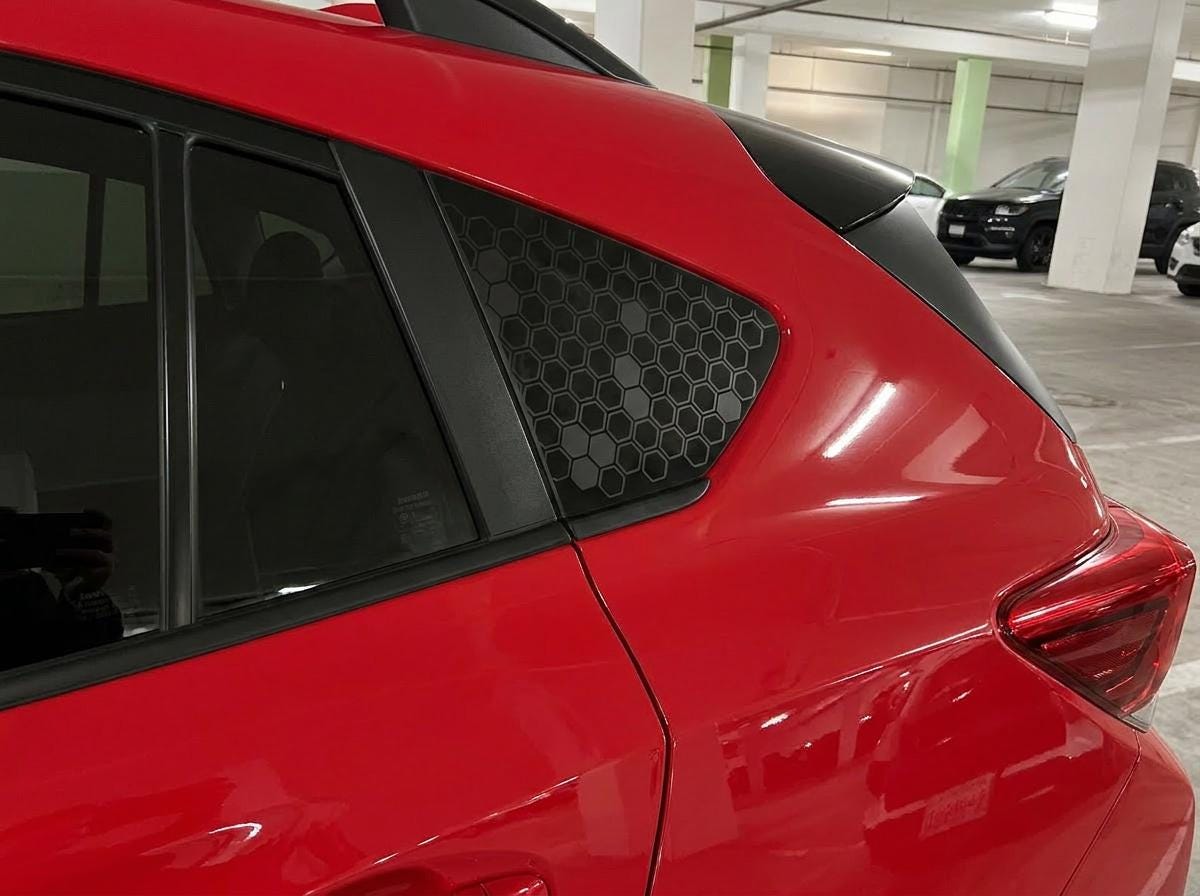 Honeycomb Quarter Window Decal – Compatible with Subaru Crosstrek (2012–2027)
