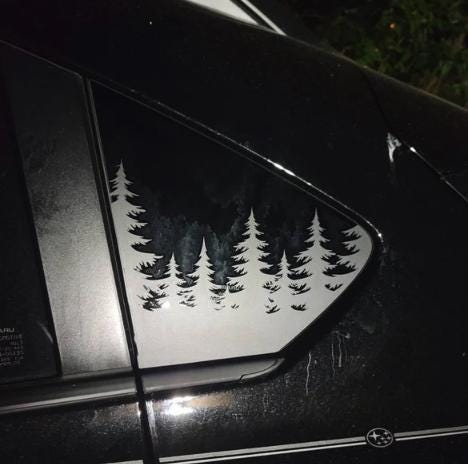Pine Tree Quarter Window Decal – Compatible with Subaru Crosstrek (2012–2027)