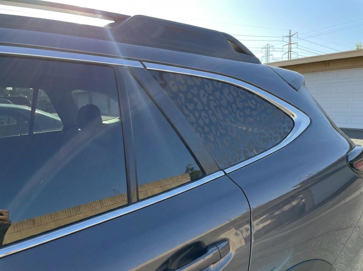 Leopard Print Quarter Window Decal – Compatible with Subaru Outback (2010–2027)