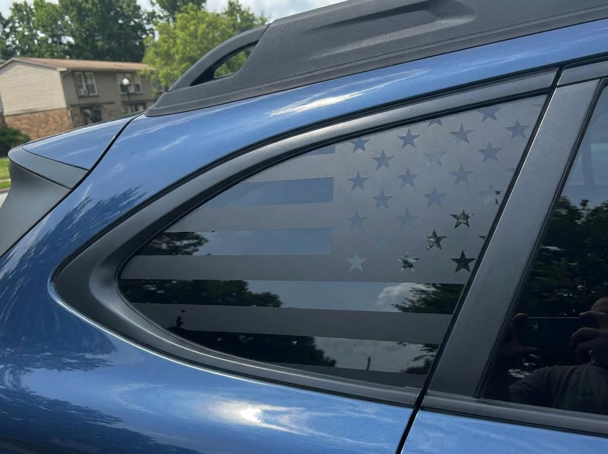 Distressed American Flag Quarter Window Decal – Compatible with Subaru Outback (2010–2027)