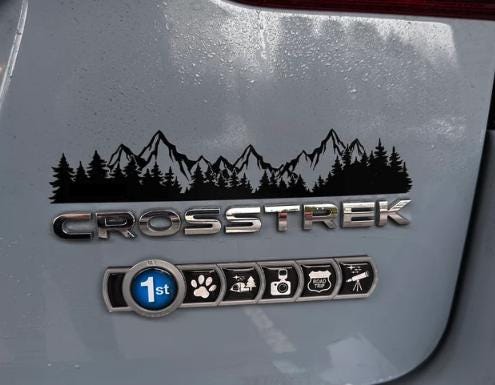 Mountain Trees Vinyl Decal – Forest Landscape Sticker for Cars, Trucks, SUVs, Rear Windows & Laptops