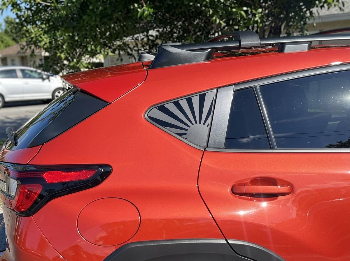 Rising Sun Quarter Window Decal Compatible with Subaru Crosstrek 2012–2027