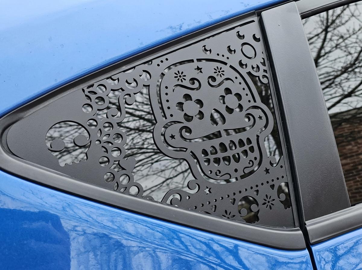 Sugar Skull Quarter Window Decal Compatible with Subaru Crosstrek 2012–2027