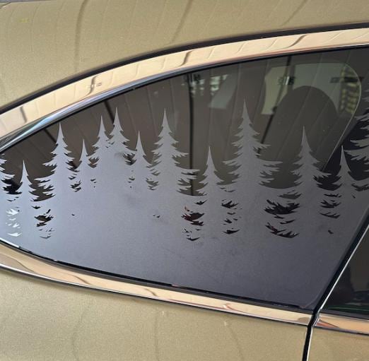 Pine Trees Quarter Window Decal – Compatible with Subaru Outback (2010–2027)