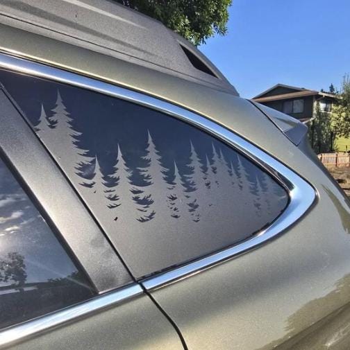 Pine Trees Quarter Window Decal – Compatible with Subaru Outback (2010–2027)
