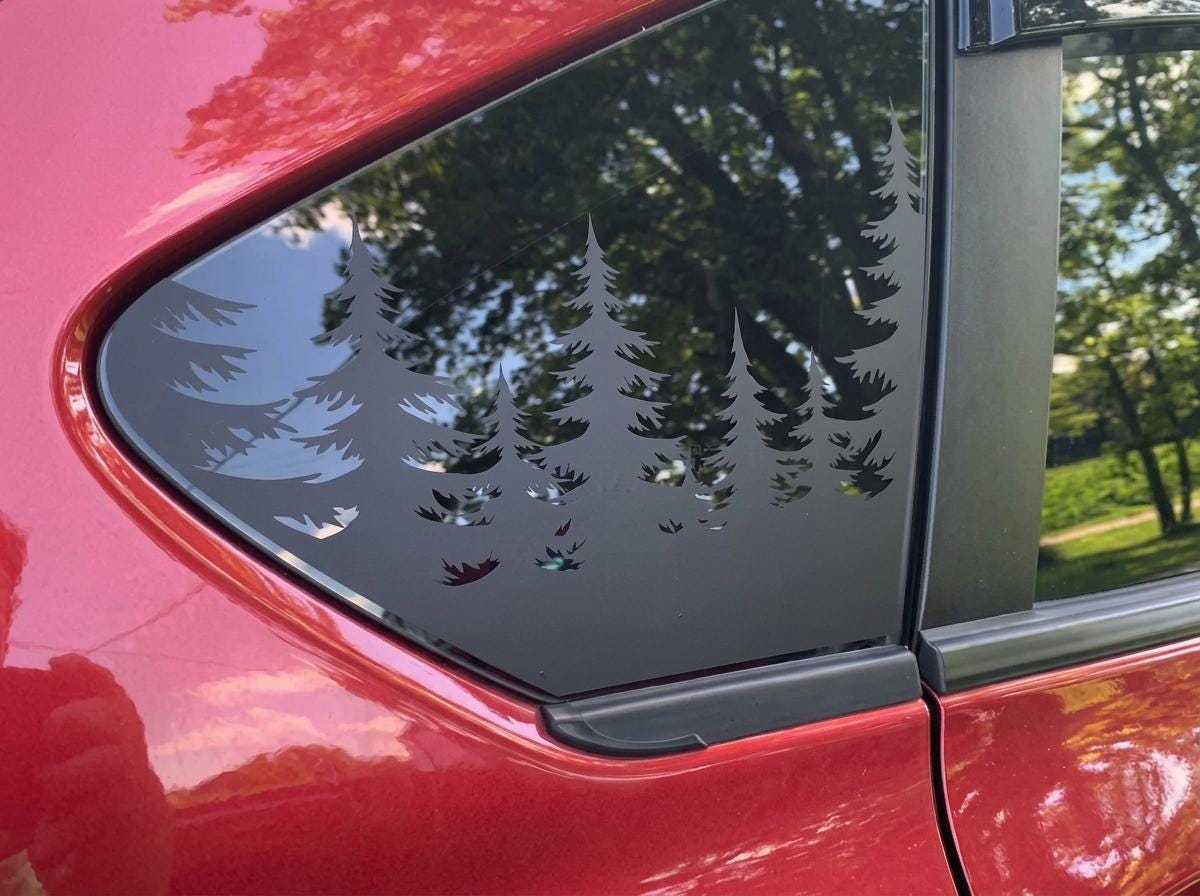 Pine Tree Quarter Window Decal – Compatible with Subaru Crosstrek (2012–2027)