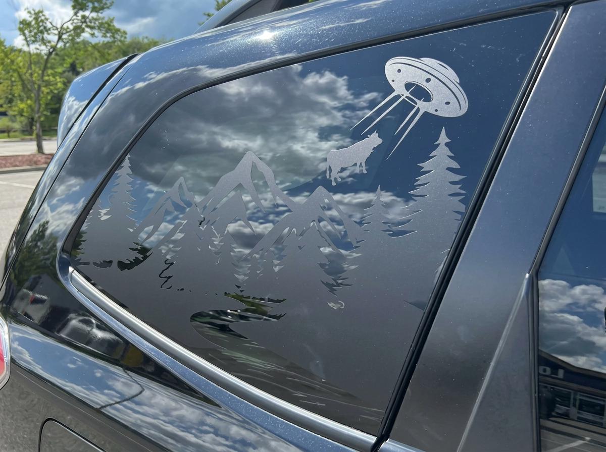 UFO Cow Quarter Window Decal Compatible with Subaru Forester 2009–2027