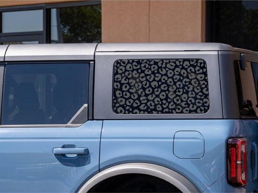 Leopard Print Quarter Window Decal Compatible with Ford Bronco 4-Door Outer Banks (OBX) 2021–2027