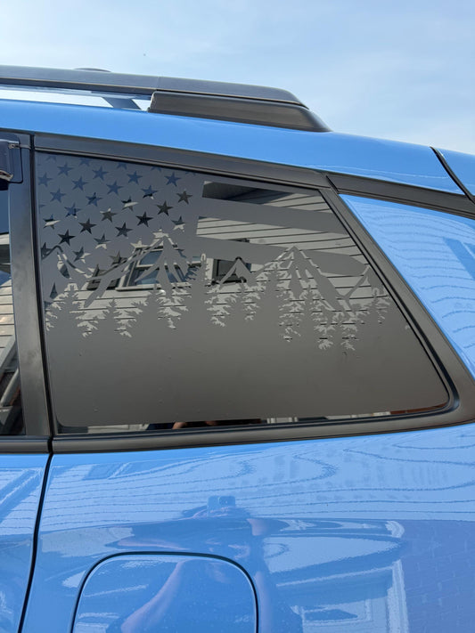 American Flag Mountain Quarter Window Decal Compatible with Honda Passport 2019–2027