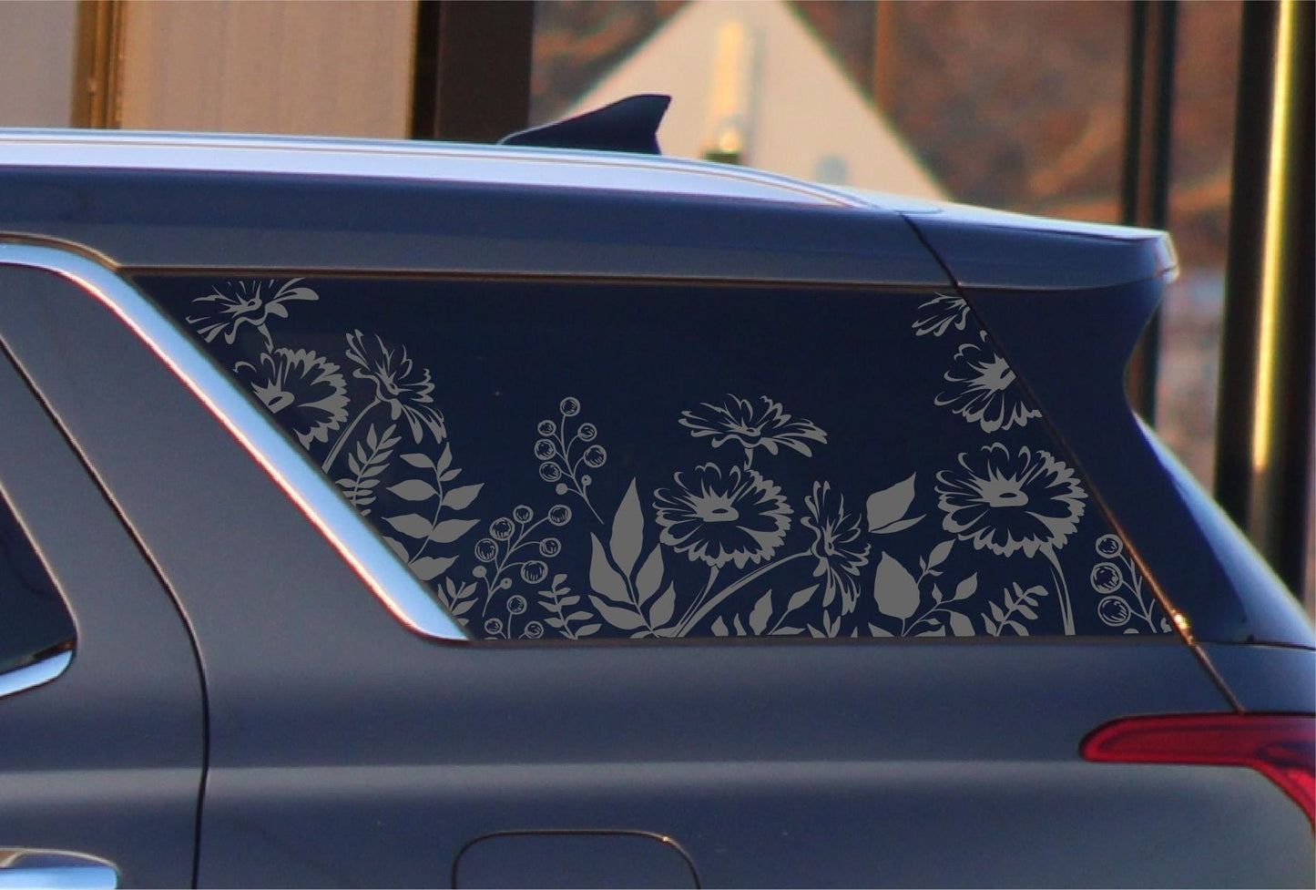 Wildflower Botanical Quarter Window Decal – Compatible with Hyundai Palisade (2020–2025)