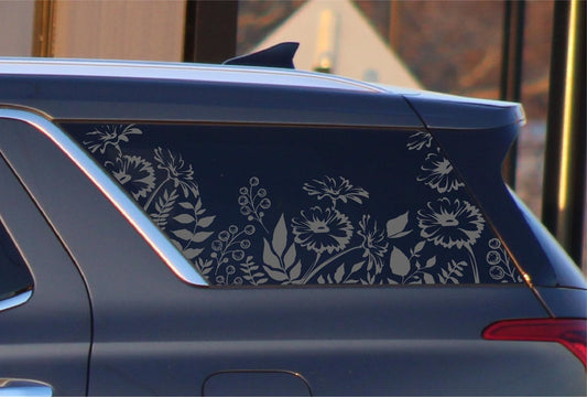 Wildflower Botanical Quarter Window Decal – Compatible with Hyundai Palisade (2020–2025)
