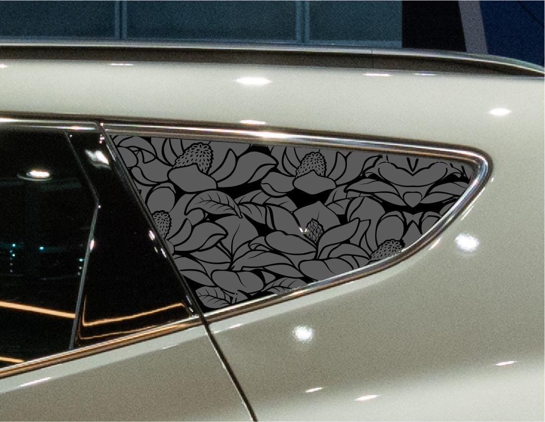 Magnolia Flower Quarter Window Decal – Compatible with Hyundai Santa Fe Sport (2014–2018)