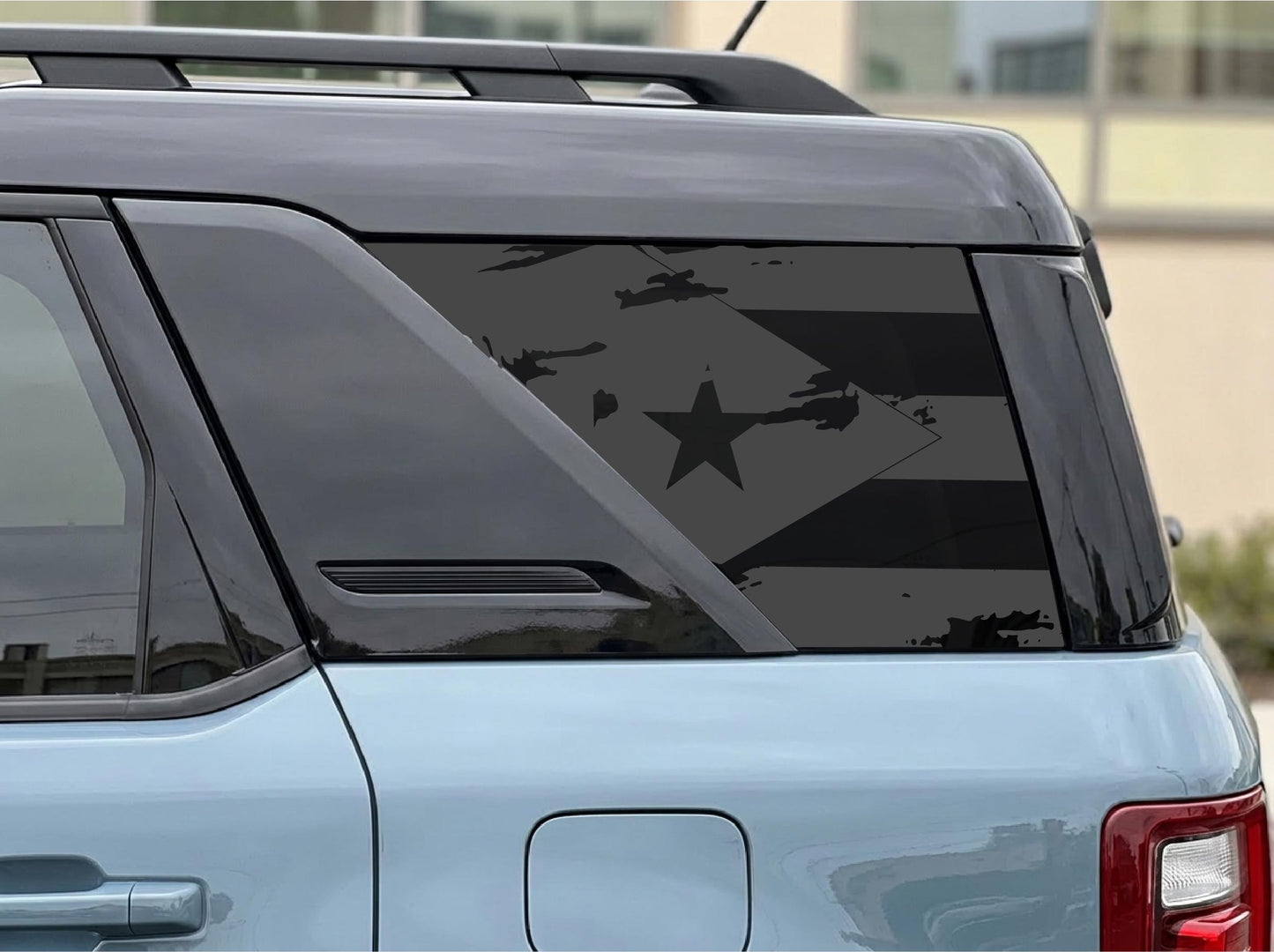 Texas Flag Distressed Quarter Window Decal – Compatible with Ford Bronco Sport (2021–2027)