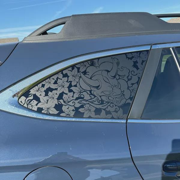 Demon Flowers Quarter Window Decal – Compatible with Subaru Outback (2010–2027)