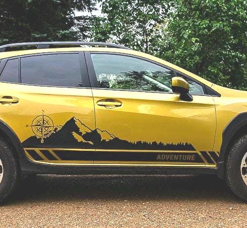 Compass Adventure Side Panel Decal – Forest Mountain Graphic