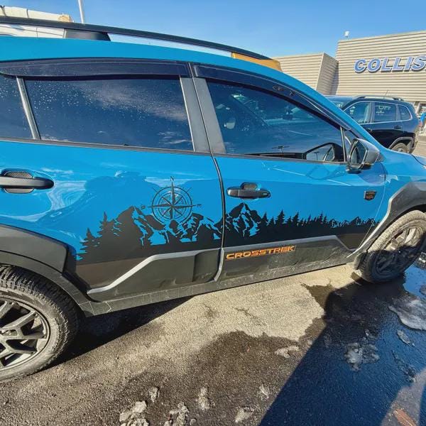 Compass Mountain Side Panel Decal – Compatible with Subaru Crosstrek