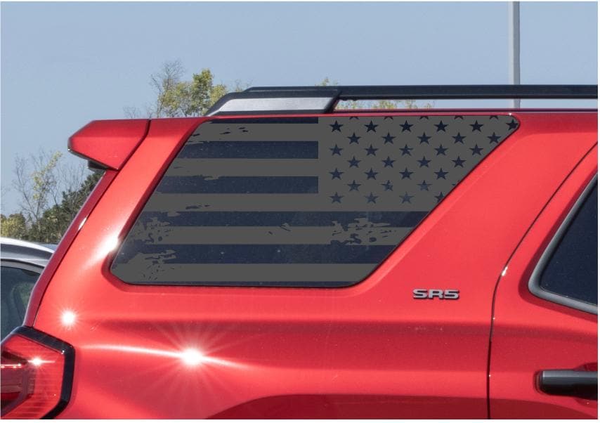 Distressed American Flag Quarter Window Decal – Compatible with Toyota 4Runner (2010–2027)