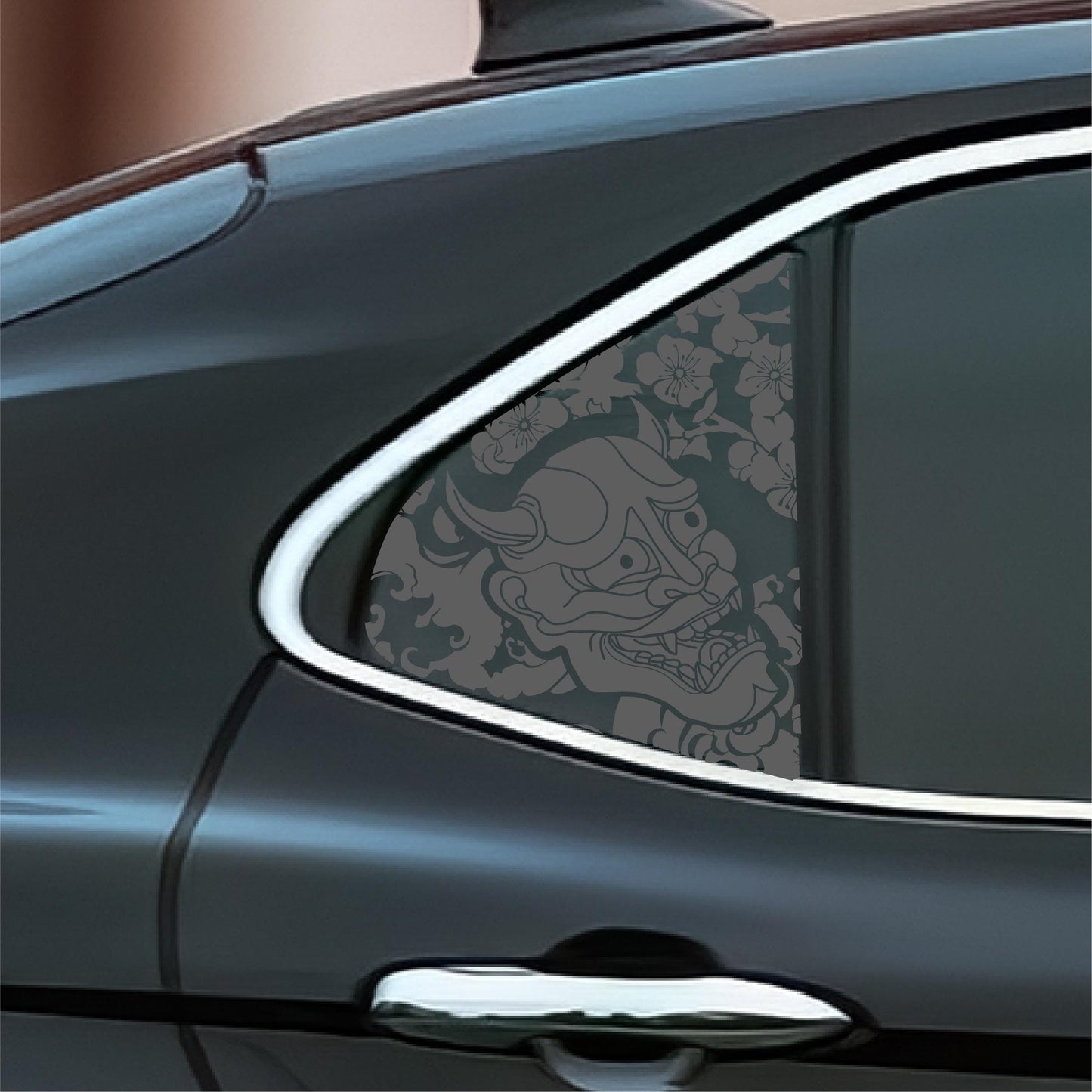 Oni Mask Quarter Window Decal – Compatible with Toyota Camry (2018–2024)