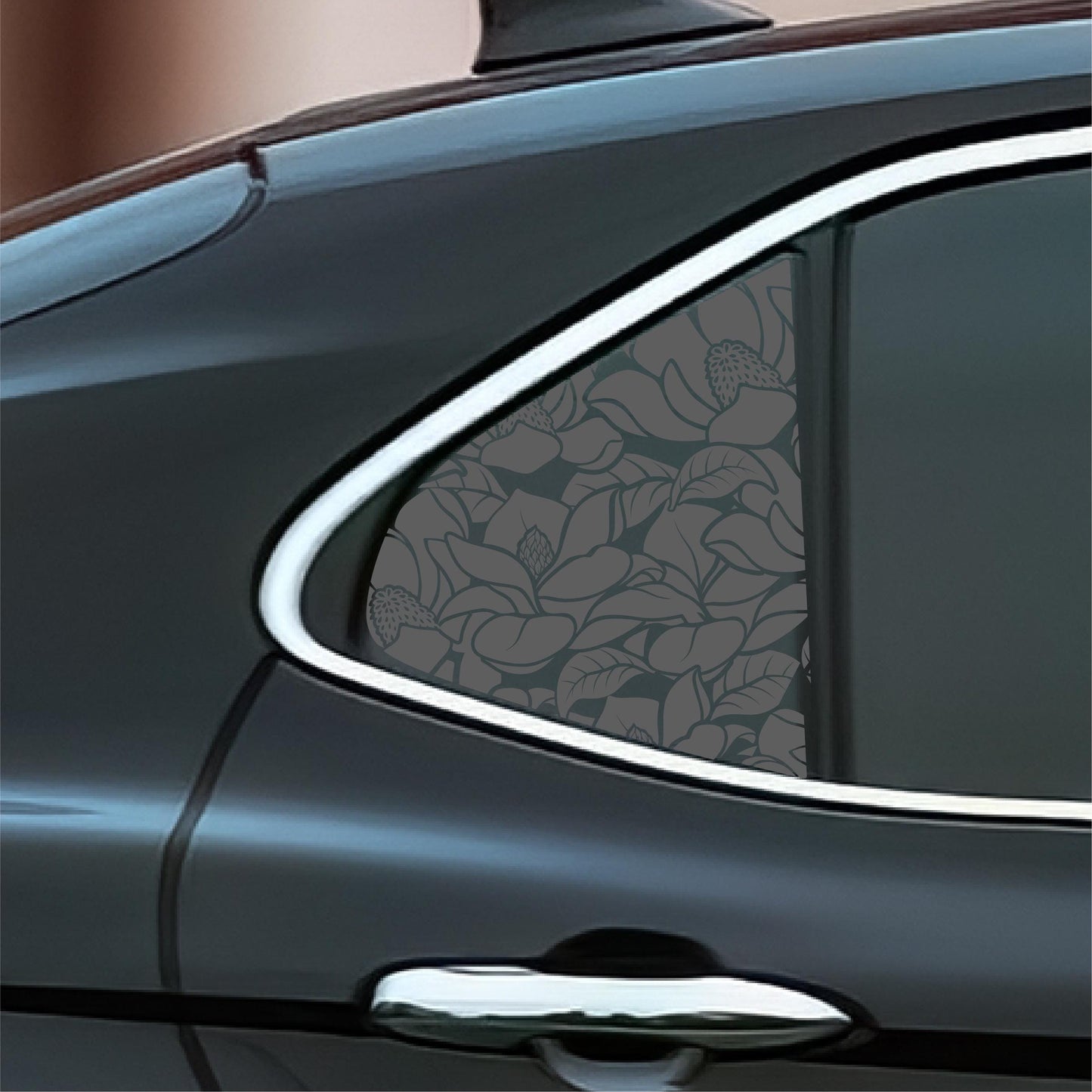 Magnolia Floral Quarter Window Decal – Compatible with Toyota Camry (2018–2024)