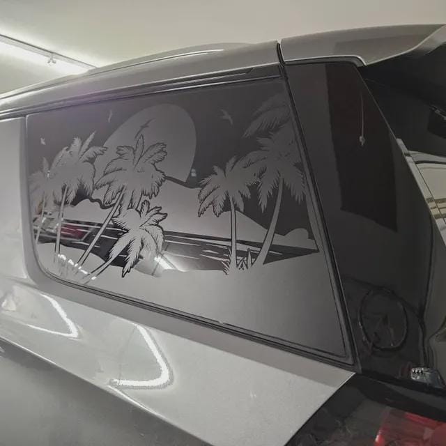Palm Tree Quarter Window Decal – Compatible with Chevrolet Tahoe (2015–2026)