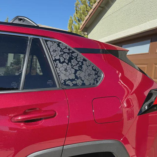 Botanical Floral Quarter Window Decal – Compatible with Toyota RAV4 (2006–2027)