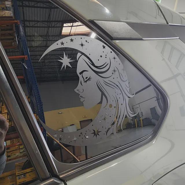 Celestial Moon Woman Quarter Window Decal – Compatible with Toyota RAV4 (2006–2027)