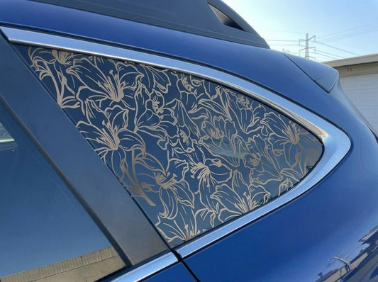 Lily Flowers Quarter Window Decal – Compatible with Subaru Outback (2010–2027)