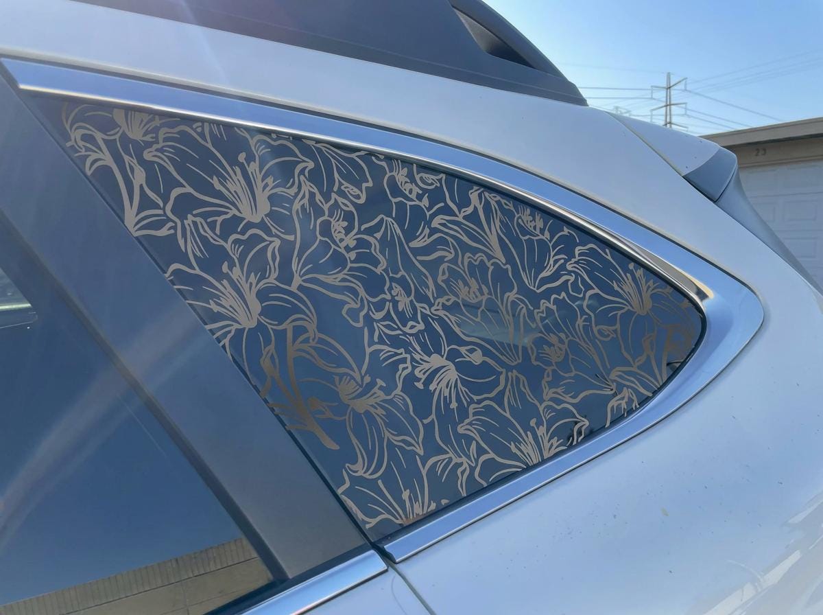 Lily Flowers Quarter Window Decal – Compatible with Subaru Outback (2010–2027)