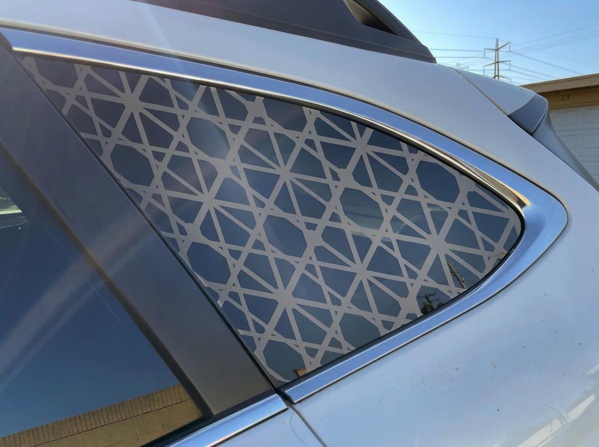 Spider Web Geometric Quarter Window Decal – Compatible with Subaru Outback (2010–2027)